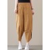 Bohemian Khaki pocket Patchwork Cotton Pants Spring