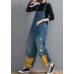 Style Denim Blue Pant Plus Size Spring Hole Jumpsuit Pants