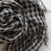 Literary navy small plaid French sunscreen female shawl tassel