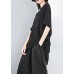 Women black shirts women Fine Cotton Chiffon Spliced Solid Irregular Blouse