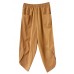 Bohemian Khaki pocket Patchwork Cotton Pants Spring