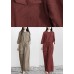 Plus Size Burgundy drawstring Half Sleeve Linen Body Suits Romper