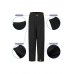 Women Pure Color Elastic Waist Corduroy Side Button Retro Harem Pants